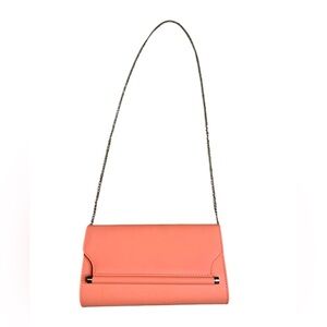 Call It Spring | Neon Coral Envelope Clutch with Removable Chain